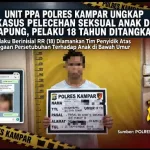Unit PPA Polres Kampar Ungkap Kasus Pelecehan Seksual Anak di Tapung, Pelaku 18 Tahun Ditangka