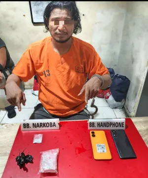Satresnarkoba Polres Kampar Tangkap Pelaku Narkoba di Kelurahan Langgini 