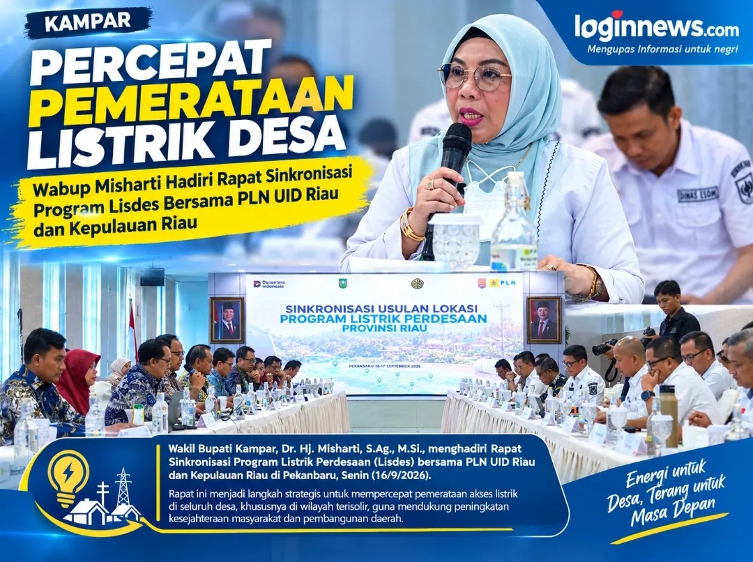 Percepat Pemerataan Listrik Desa, Wabup Misharti Hadiri Rapat Sinkronisasi Program Lisdes Bersama PLN UID Riau dan Kepulauan Riau.