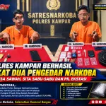 Polres Kampar Berhasil Sikat Dua Pengedar Narkoba di Desa Sawah, Sita Sabu-sabu dan Pil Ekstasi 