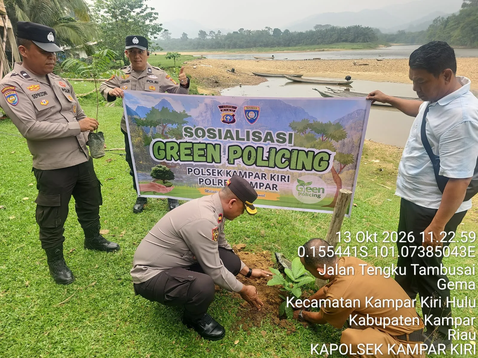 Green Policing Hadir di Desa Gema: Polri & Warga Bersama Lestarikan Alam Kampar Kiri Hulu