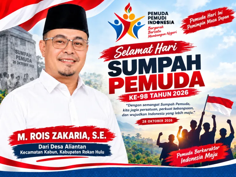 M. ROIS ZAKARIA, S.E. UCAPKAN SELAMAT HARI SUMPAH PEMUDA KE-98 TAHUN 2026