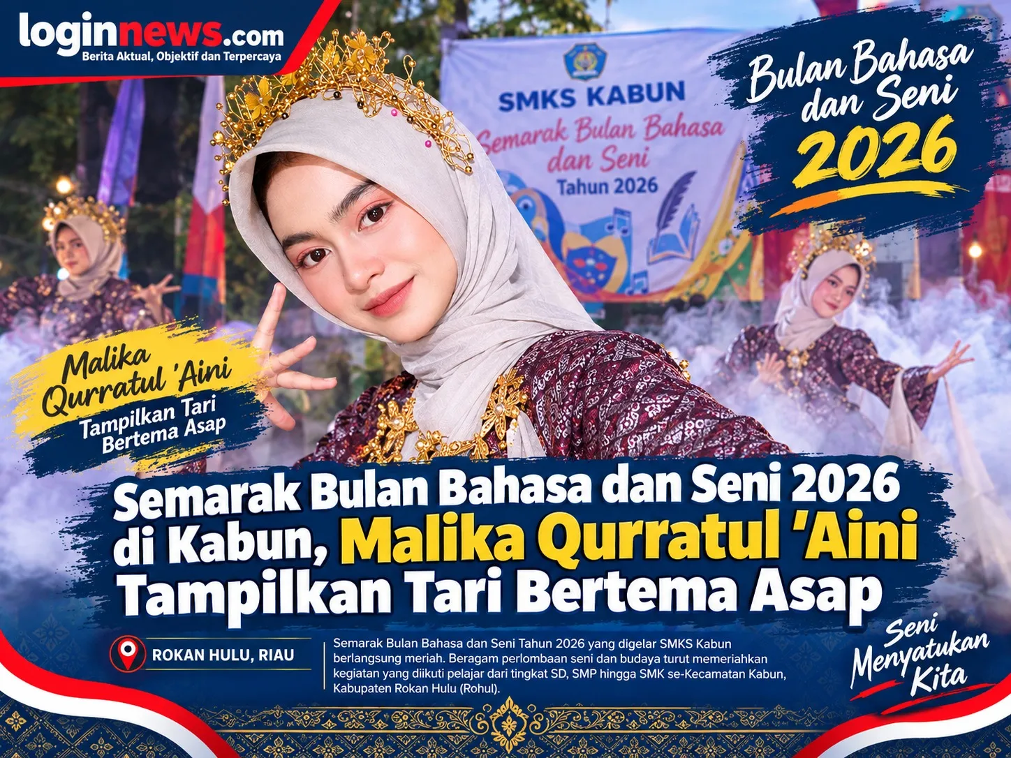 Semarak Bulan Bahasa dan Seni 2026 di Kabun, Malika Qurratul ‘Aini Tampilkan Tari Bertema Asap